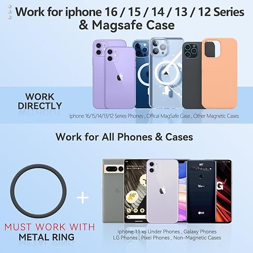 Miniatura 7 de BEERTE Compatible con soporte MagSafe para automóvil Audi A3 2014-2020 imanes más fuertes Soporte magnético para teléfono para ventilación de