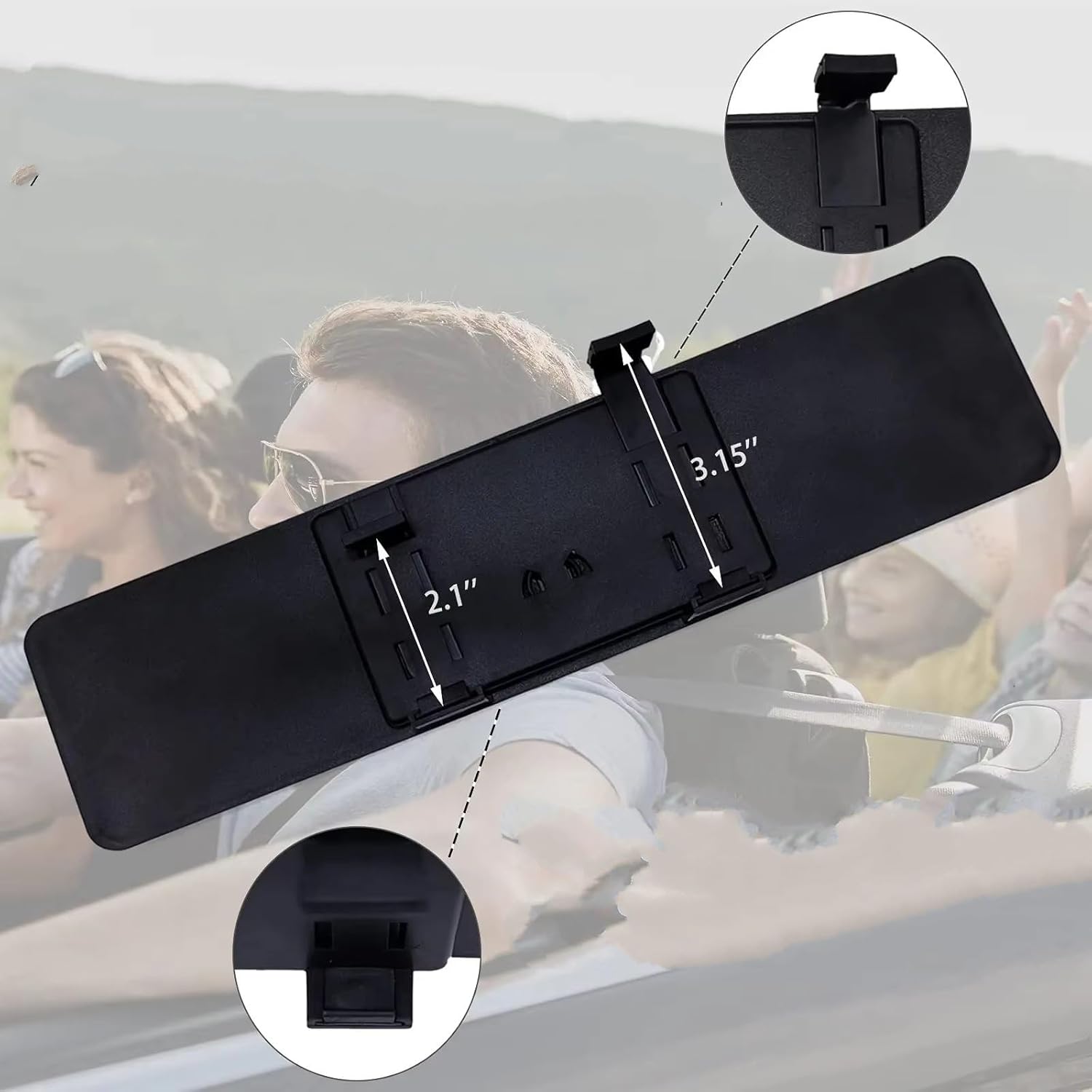 Car Interior Large Field Of View Rear-view Mirror Reversing Auxiliary Modification Wide-angle Curved Mirro Interior Rear View Mirror