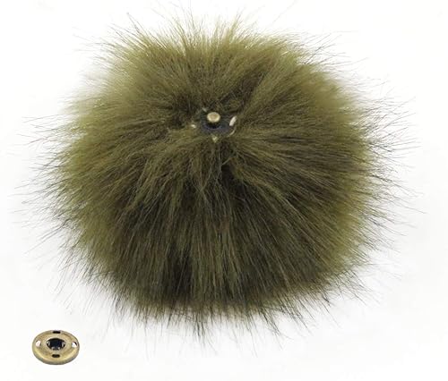 12 piezas de accesorios para sombreros de tejer, bola de pompón de piel sintética con botón de presión