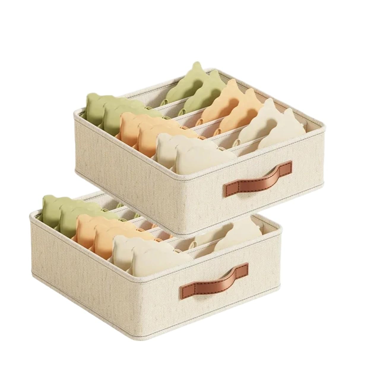 BAYNOPURIN Sock Storage Box 20/6/7Grids Cation PP Sock Bra Pants Simplicity Organizers Of Cabinets And Drawers Home Sorting Boxes Storage Organizer Box(6 grids-2pcs)