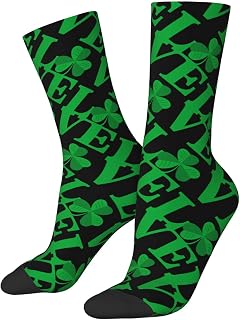 IUBBKI Walking Socks Shamrock Love Work Socks Breathable Walking Office Socks Sustainable Football Baseball Trainer Socks 40Cm