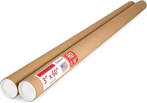 Miniatura 12 de Tubo de cartón reforzado resistente de 3 x 18 pulgadas, paquete de 2 tubos con 4 tapas, seguro aprobado por USPS, ideal para envío y almacenamiento