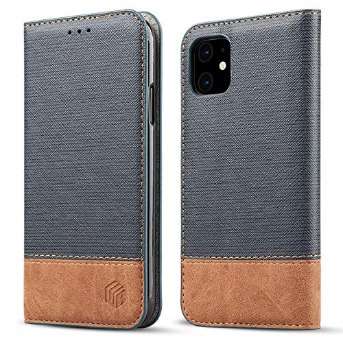 Wenbelle For Iphone 11 Wallet Case, Blazers Series,Stand Feature,Double Layer Shock Absorbing Premium Soft Pu Color Matching Leather Cover Flip Cases For Apple Iphone 11 (6.1 Inch)(2019) (Blue) #TOP7