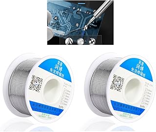 2 PCS Aluminum Stainless Steel Lighter Solder Wire, Low Melt Soldering Wire, Solder Wire Lead Free Rosin Core Flux Wire Solder Stainless Steel Wire for Electrical Soldering Repair(0.8mm, 100g*2PCS）