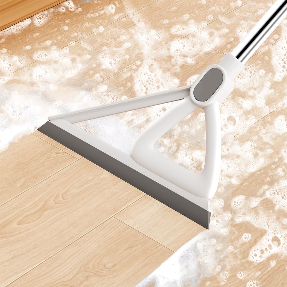 Haushaltsbesen mit Kehrschaufel, Kombi-Set, Luftbesen mit extra langem, verstellbarem Aluminiumgriff, Reinigungsmittel für den Haushalt (M1)