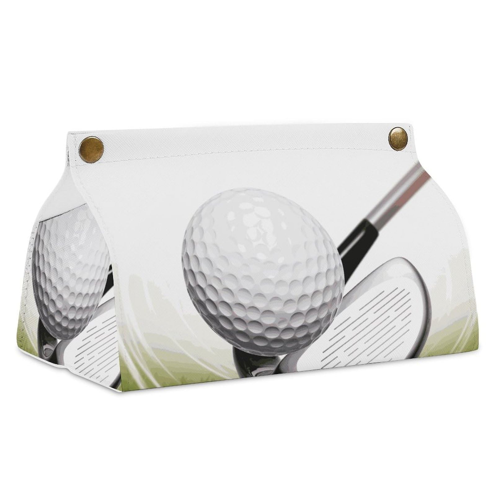 Boîte à mouchoirs en cuir imprimé golf pour bureau et voiture