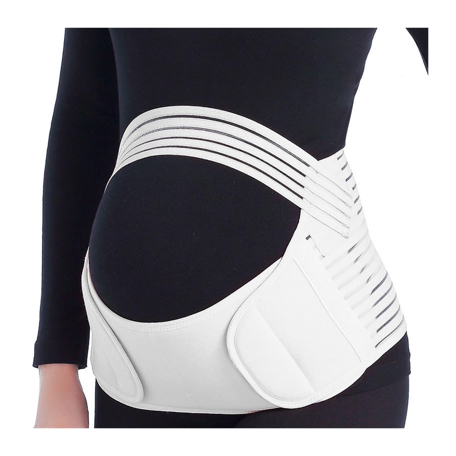 Generico Cintura di supporto per la gravidanza 3 in 1 con corsetto post-parto, fascia addominale regolabile per alleviare il mal di schiena e favorire il recupero(Black,XL)