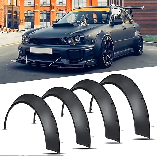 Juego de 4 guardabarros universales de 31.496 in, kit de cuerpo ancho flexible, arcos de rueda, protector de arco de rueda de poliuretano duradero