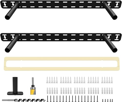 Miniatura 9 de 2 piezas de accesorios flotantes resistentes para estantes ocultos, soporte de estantes flotantes invisibles para montaje en pared con plantilla (34