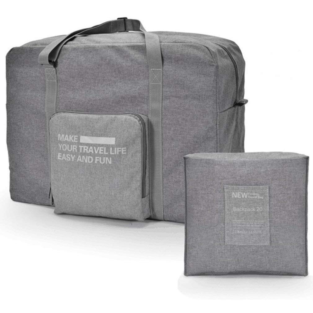 Travel Duffel Bag Foldable Lightweight Waterproof Large Capacity Luggage Bag (Grey)