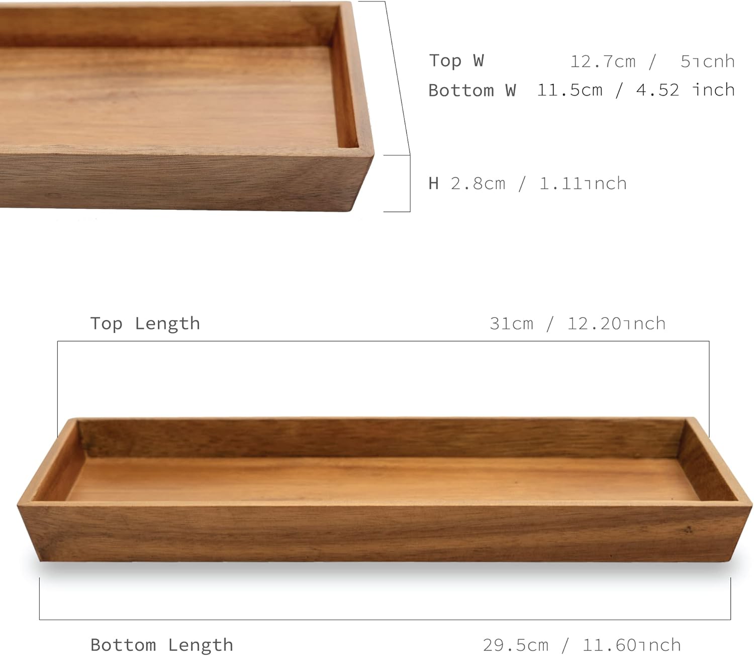 Jo Lavie Wooden Vanity Tray, Coffee Tray, Bathroom Organizer, Home Decorative Styling Decor, Appetizer Serving Platters for Home, Cheese Board, Candle, Diffuser : Home & Kitchen