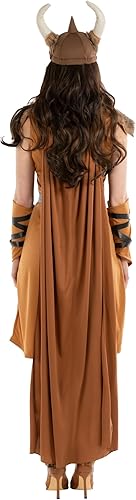 Miniatura 5 de fun shack Disfraz vikingo para adultos, disfraz de guerrero medieval para mujer, vestido de guerrero histórico