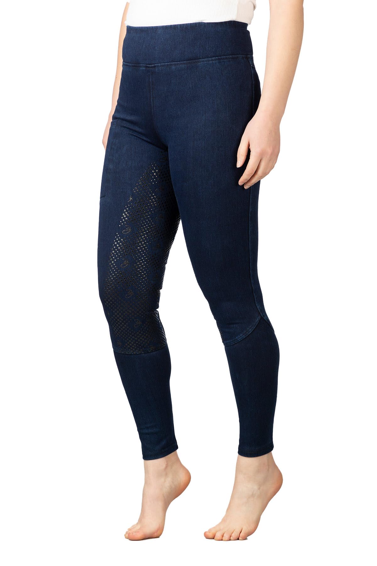 Rydale Horse Riding Tights & Phone Pocket Equestrian Jodppurs Leggings 6 Colours (UK, Numeric, 10, Regular, Regular, Denim)