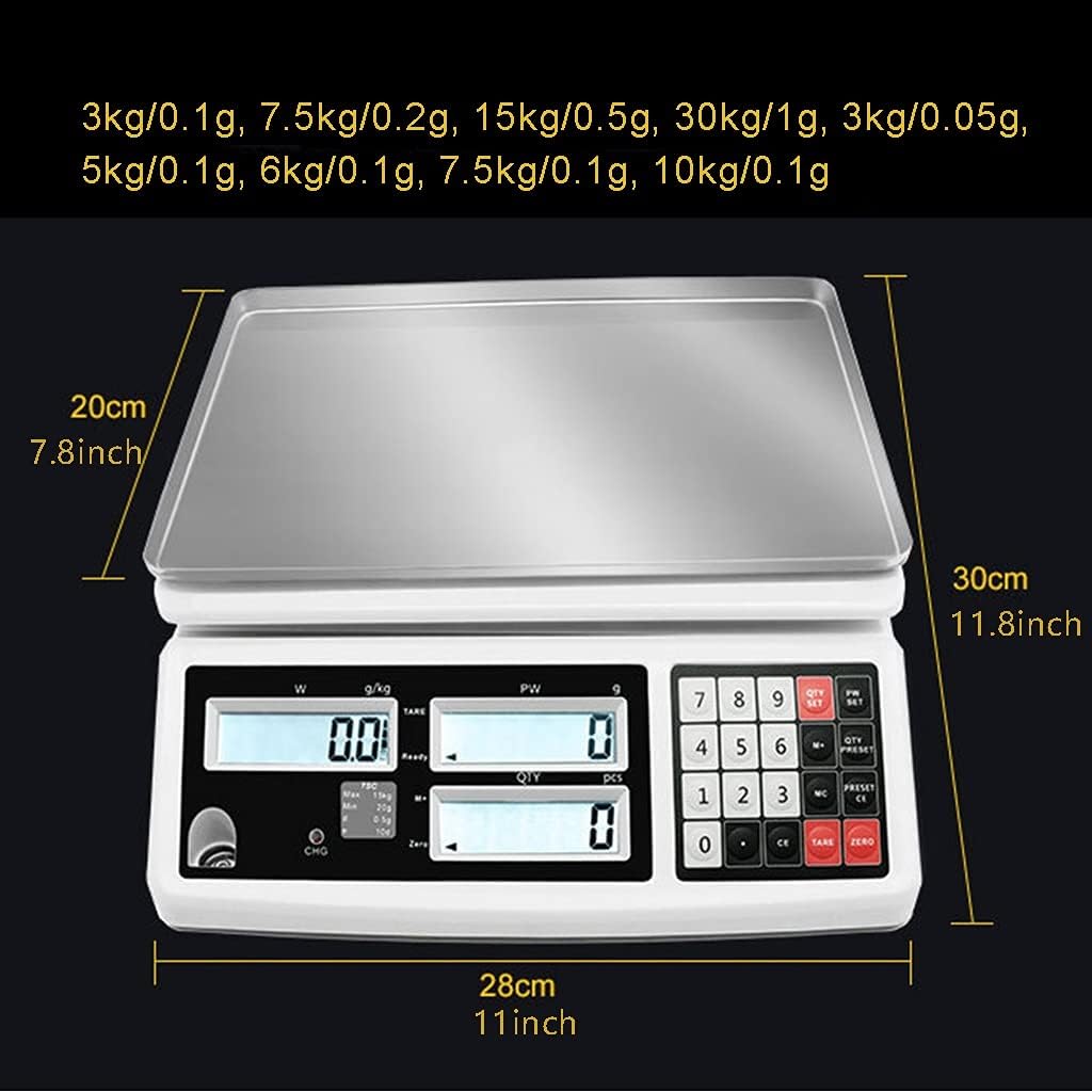 Digital Counting Scale Precision Parts Coins Electronic Gram Lab Industrial Balance (7.5kg/0.2g) ()