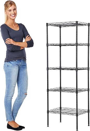 Miniatura 7 de Estantería de metal resistente de 4 niveles con capacidad de 600 libras con 4 hojas de polipropileno, estante de alambre ajustable de 18 x 12 x 44