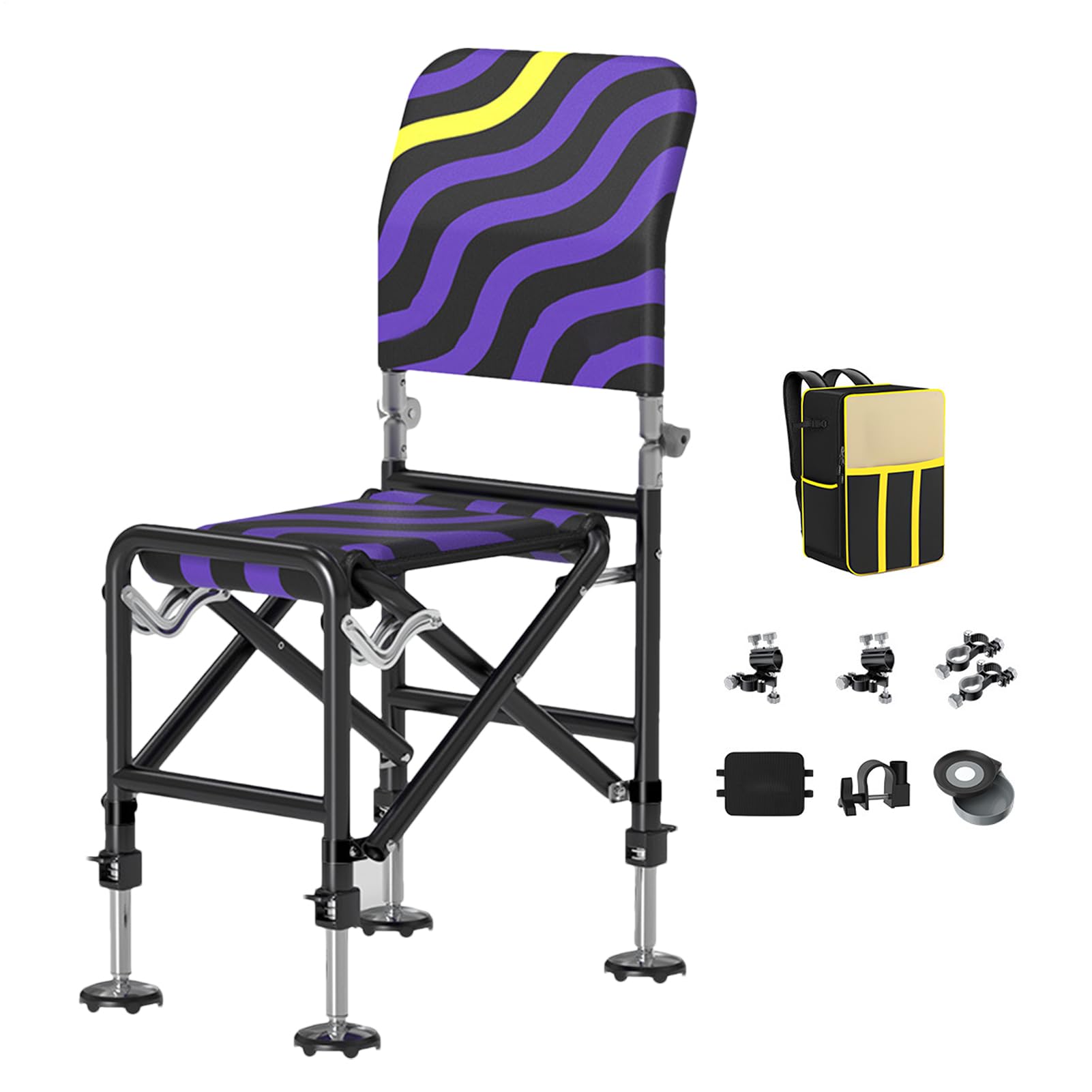 Silla de pesca plegable genérica | Taburete plegable ajustable para pesca al aire libre | Taburete de suelo estable para senderismo picnic escalada viaje