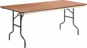 WAQ×DOORS　FOLDING WOOD TABLE Amazon.com: Flash Furniture 8-Foot Rectangular Wood Folding
