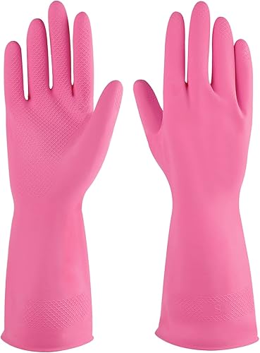 IUCGE Guantes de limpieza de goma, 3 o 6 pares para el hogar, guantes reutilizables para lavar platos para cocina.
