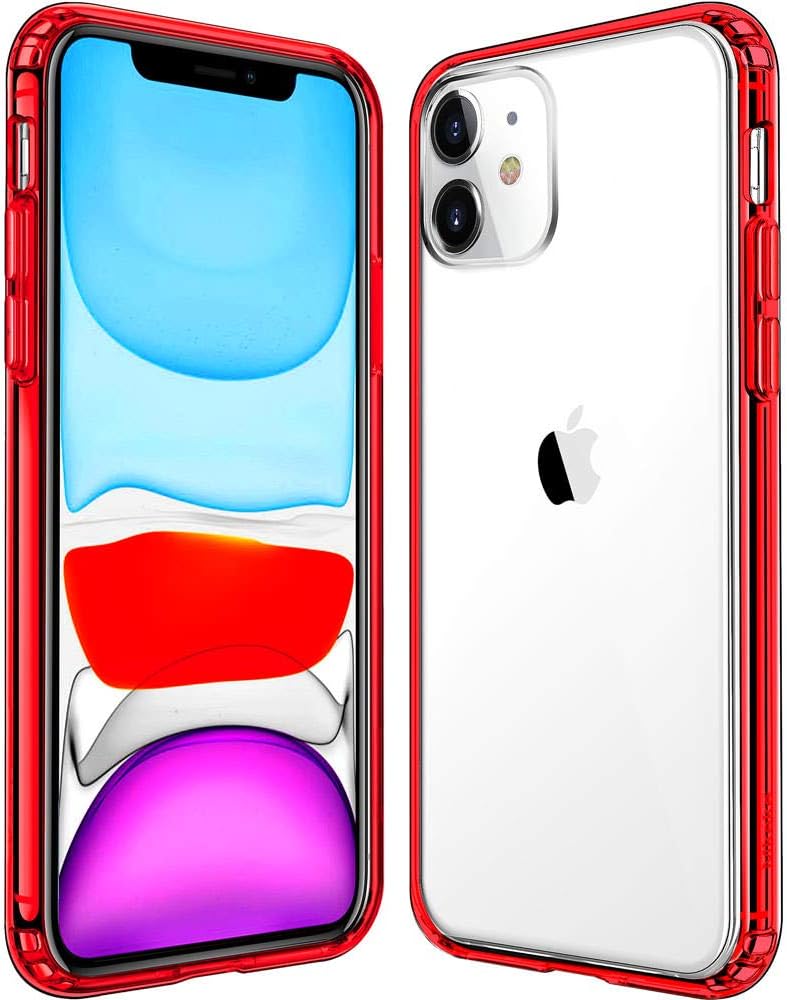 Mkeke Compatible for iPhone 11 Case, Red Shock Absorption Bumpers Cases for 6.1 Inch