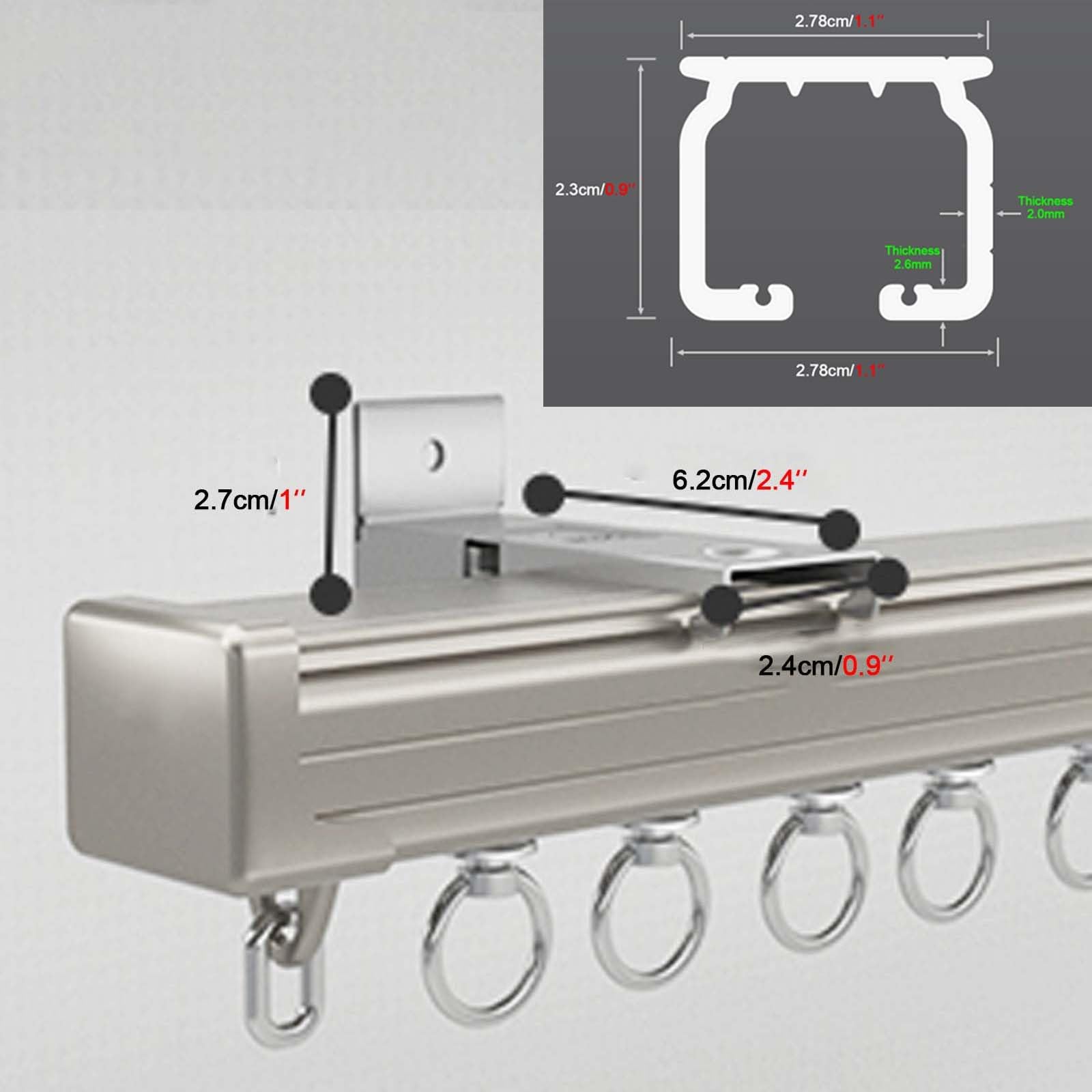 Heavy Du Metal ain Track 16M Wall Mounted ain Rod per BayShower PrivacyIncludes ain Accessori Perfetto per la decorazione della casa.