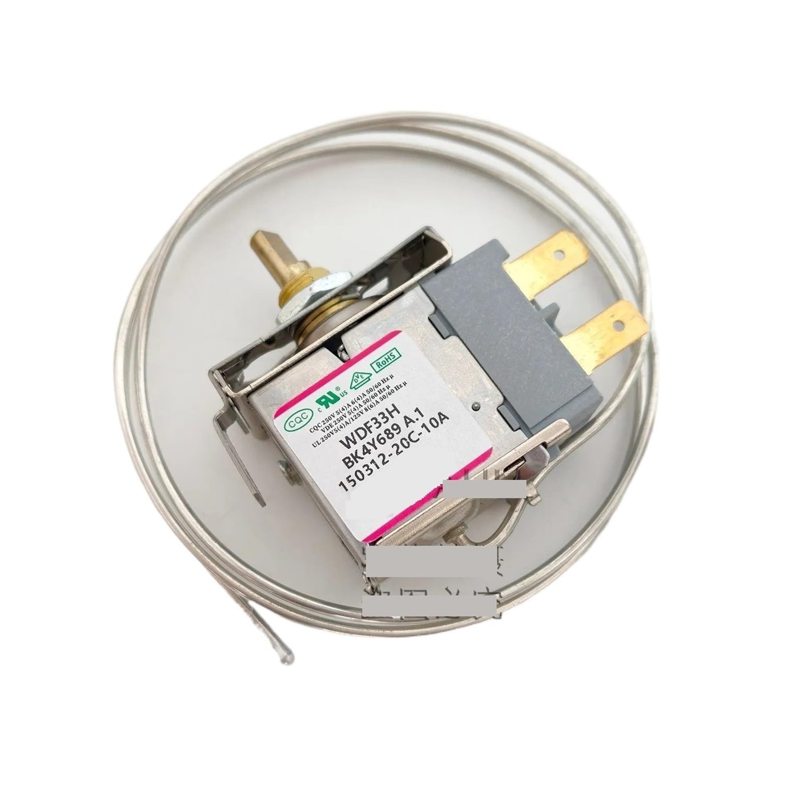 Interruptor mecánico del termostato del refrigerador WDF33H BK4Y689 montado con Tornillos