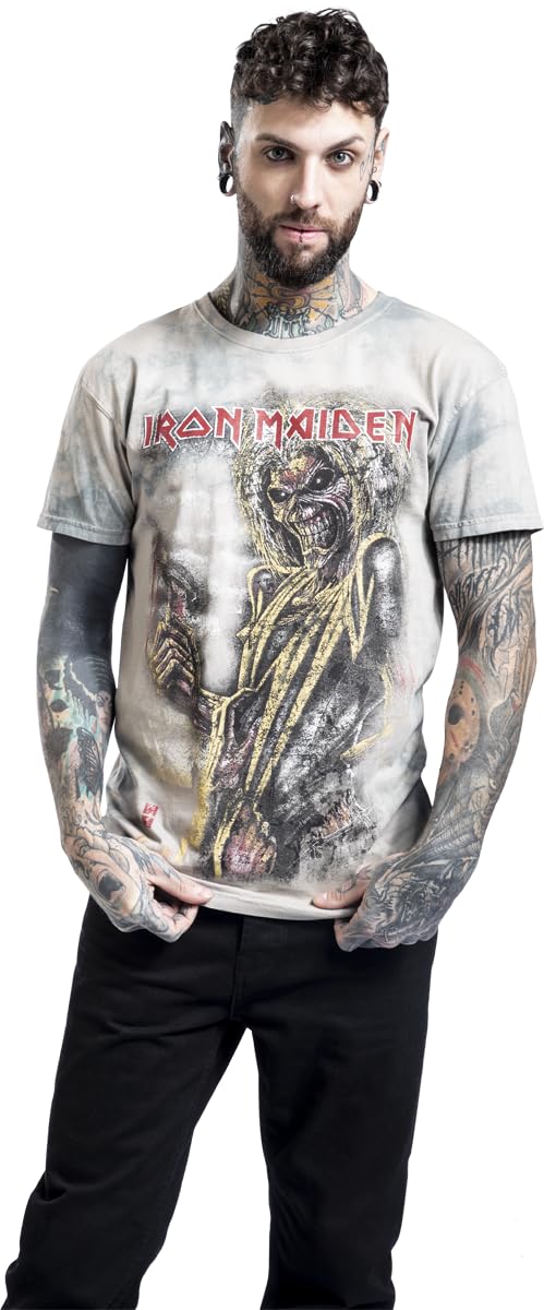 Iron Maiden Killers Hombre Camiseta Blanco-Gris Regular