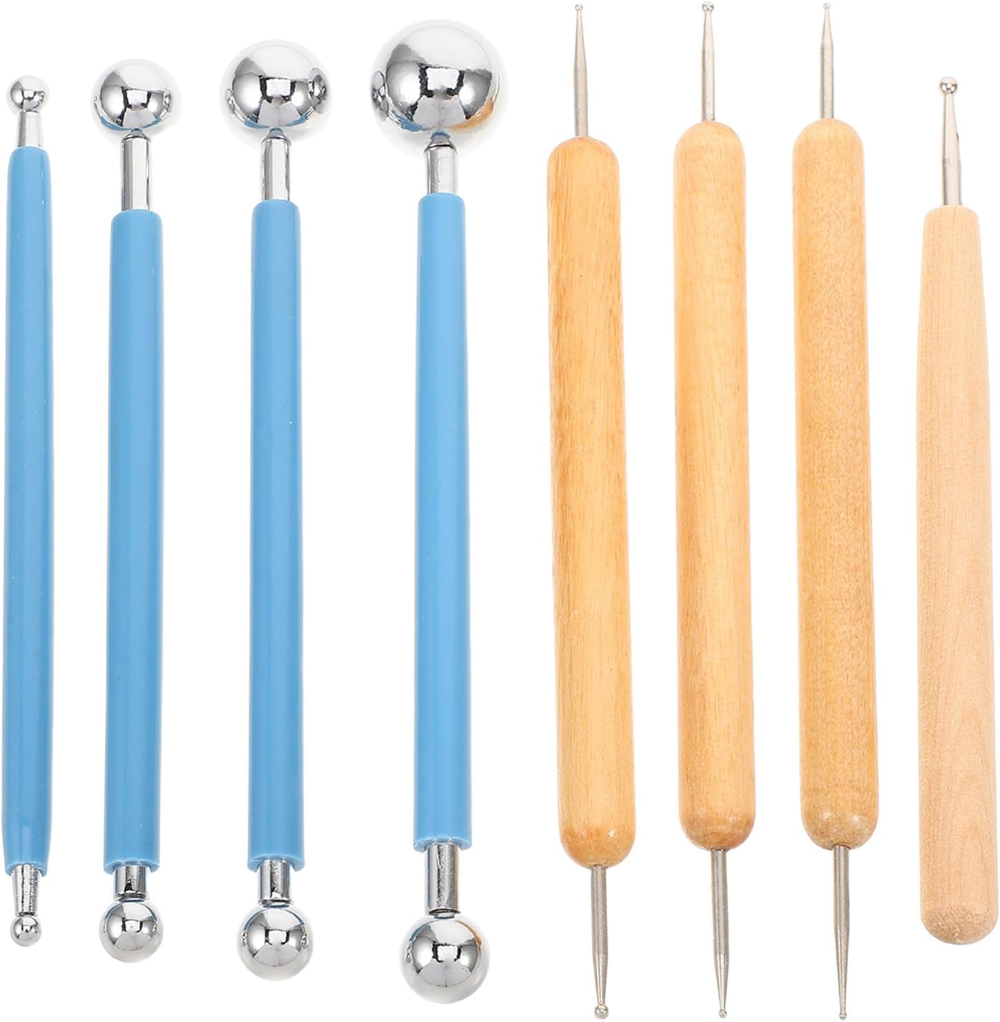 8pcs Clay Sculpting Tools for Artists, Dual End Wooden Handle Set