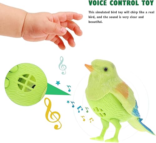 Miniatura 3 de TOYANDONA Juguete de pájaro de canto con sensor de movimiento, pájaro colorido gorrión, juguete de simulación de pájaro de canto real, movimiento de