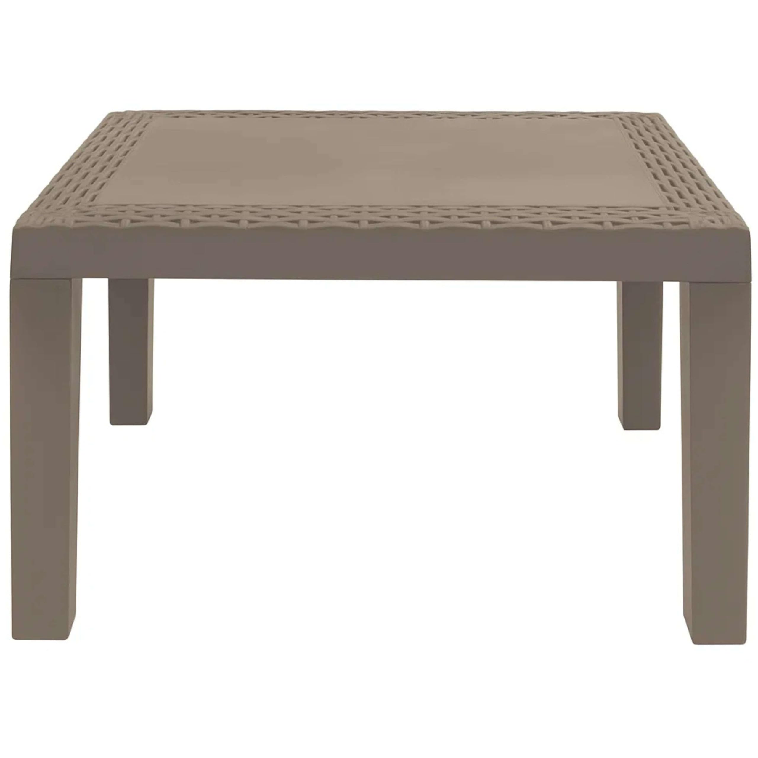 Miroytengo Mesa de Centro Jack para Exterior Estilo Moderno en Color Marrón Fija Fabricada en Polipropileno 46x59 cm