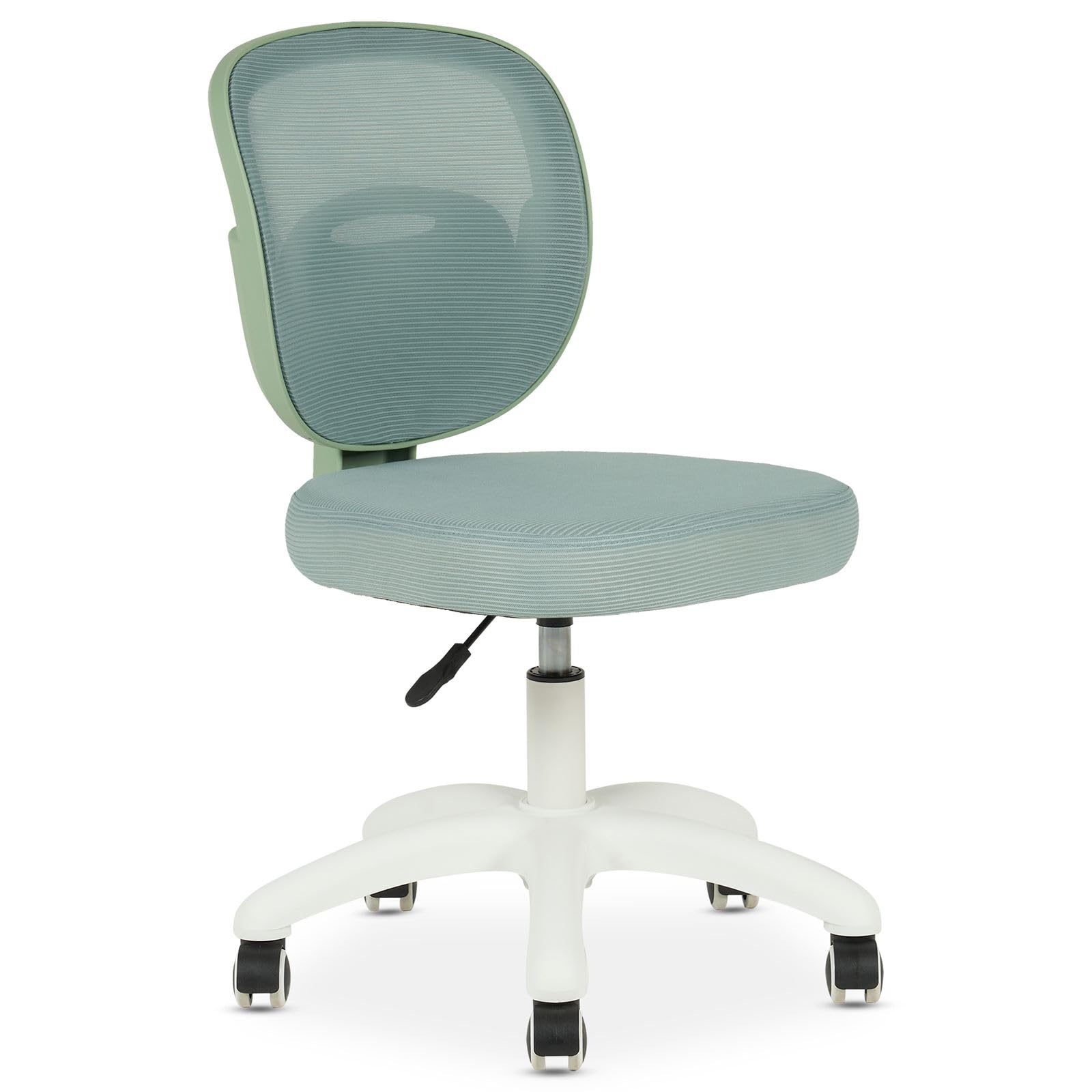 Schreibtischstuhl MAYLA mit Rollen, Grün - Bürostuhl für Kinder, ergonomisch & höhenverstellbar mit Gaslift, atmungsaktiver Mesh-Rücken, ohne Armlehnen für mehr Bewegungsfreiheit im Kinderzimmer