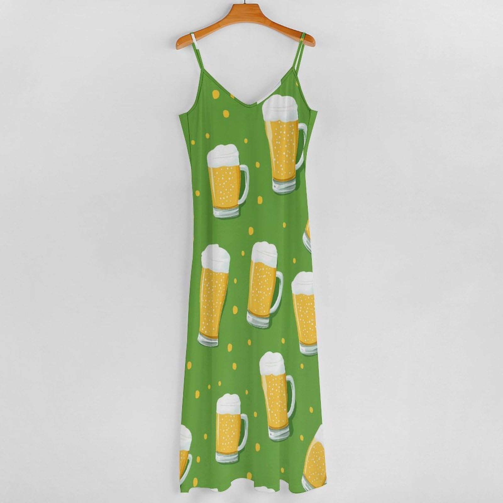Beer Mugs - Vestido largo para mujer, estilo casual, con tirantes delgados, para verano, playa, vestido largo