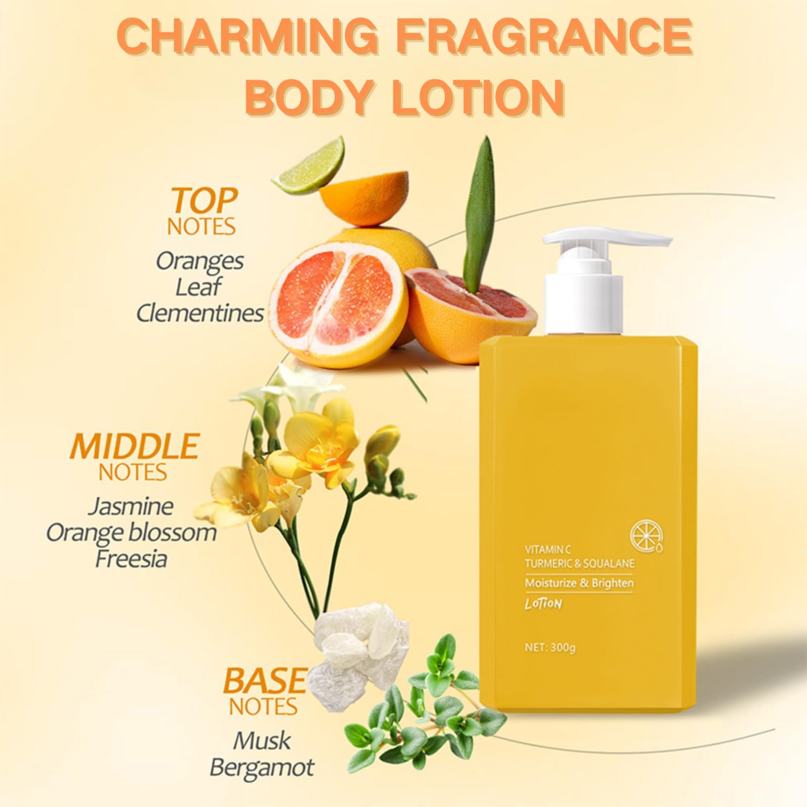 Turmeric & Vitamin C Body Lotion, Body Brightening Cream for Face & Back - Image 4