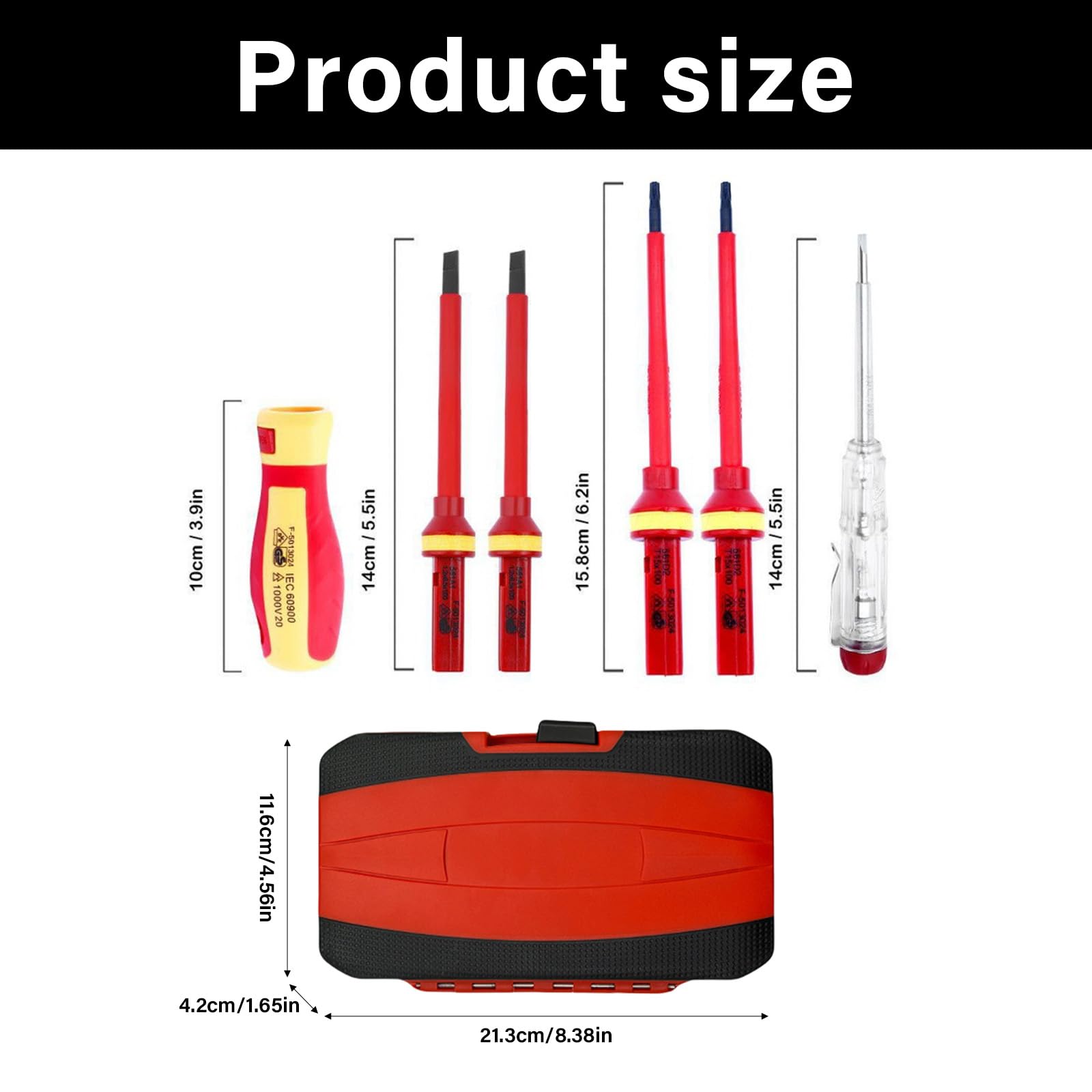 Ensemble de tournevis isolés 13 en 1 haute tension 1000 V avec sac de rangement pour électriciens, réparation à domicile, tournevis isolé de qualité électricienne