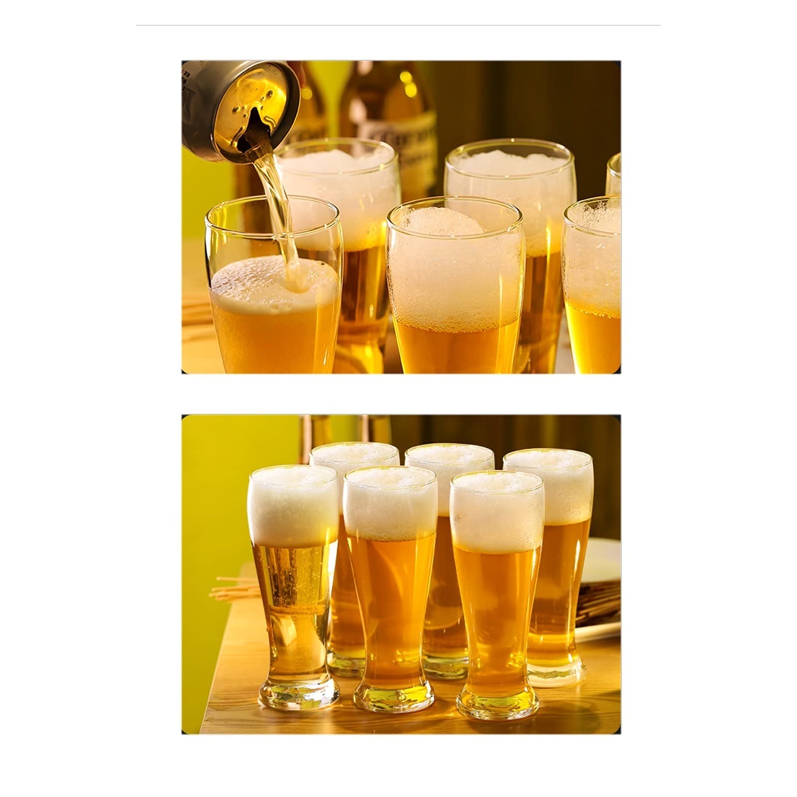 Jarras y jarras de cerveza Conjunto de gafas de cerveza de 5 cazas de cerveza de vidrio de gran capacidad 430ml estilo moderno de cristal de estilo de moda fácil de limpiar Vidrio Jarras De Cerveza Va