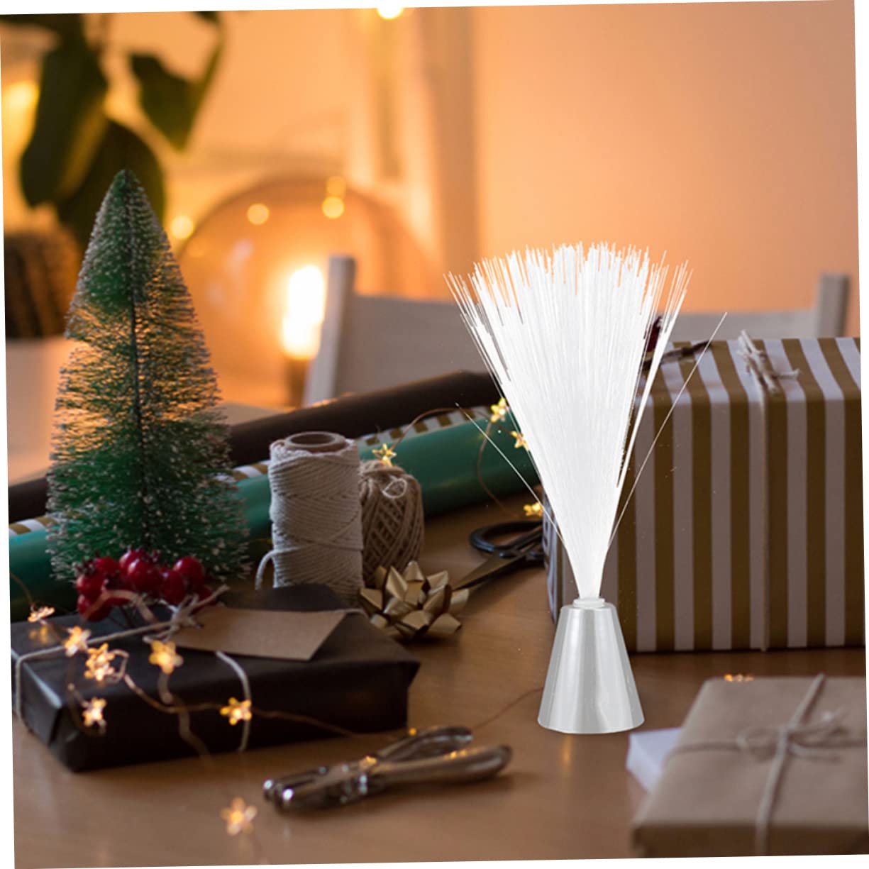 TEHAUX 2pcs Battery Operated Fiber Optic Lights Changing Night Light for Bedroom Calming Decorative Lamp No Battery Required