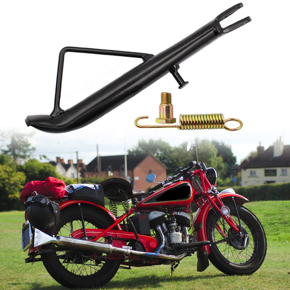 Béquille latérale de moto, Asudaro béquille latérale de moto en acier inoxydable avec béquille latérale de rechange pour support de jambe à ressort, pour moto scooter