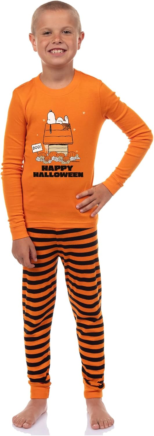 Peanuts Snoopy Halloween Pumpkin Patch 2 Piece Long Sleeve Pajama Set