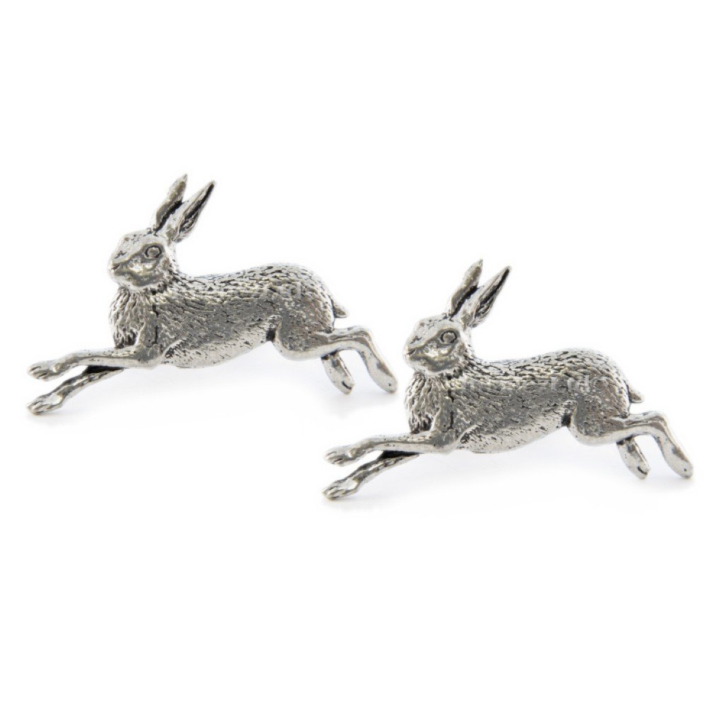 Hare English Pewter Cufflinks in Gift Box