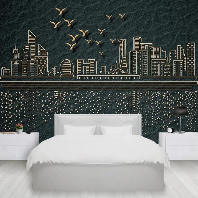 Papier peint panoramique chambre ambiance urbaine moderne