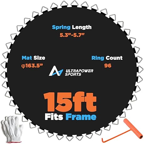 15FT Replacement Trampoline Mat with 96 Rings and 8-Row Stitching