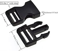 Vista 2 de Lxnoap Hebillas de liberación lateral rápida de 1 pulgada de ancho, doble ajustable, sin clips de costura, reemplazo de plástico resistente