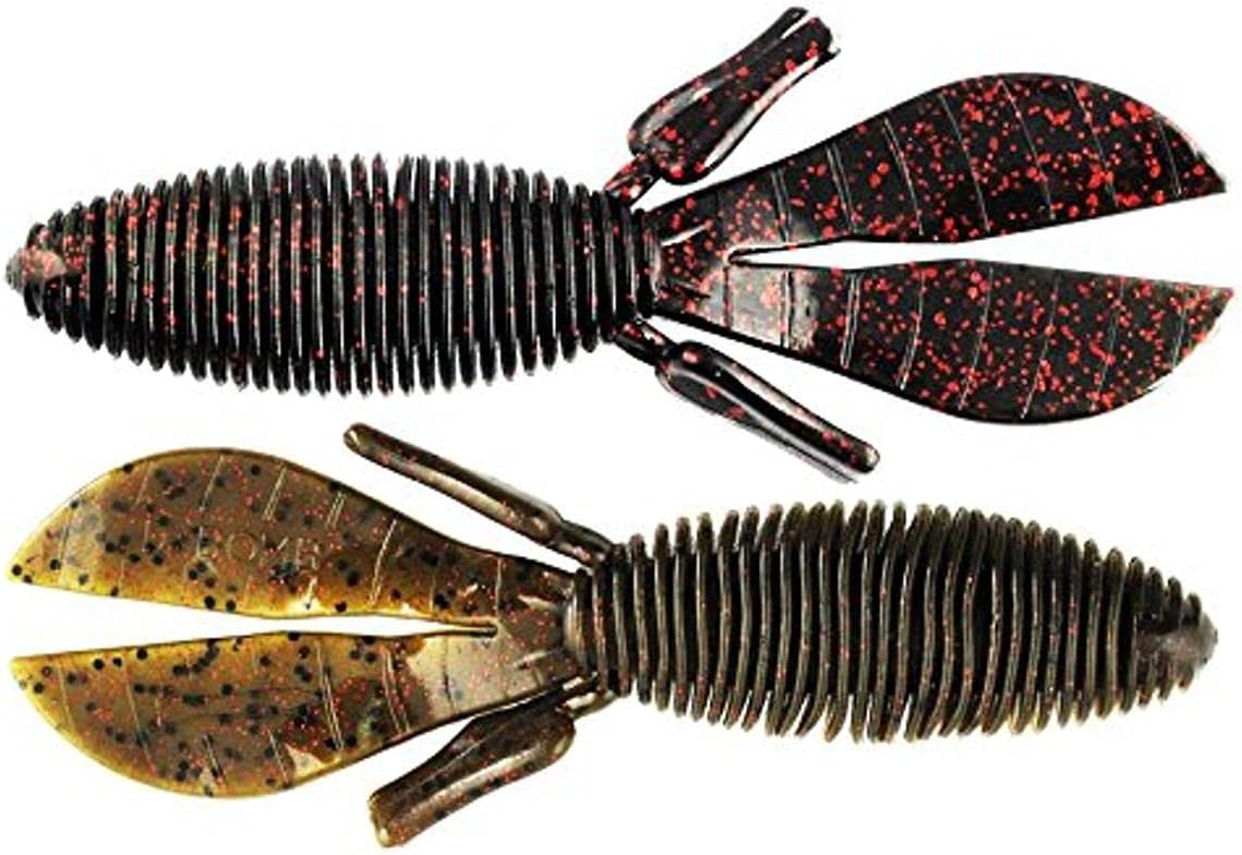 Missile Baits - D Bomb 25 Count Bulk Bag – 4.5” Ribbed Creature Flipping Bait for Bass Fishing – 25 Baits Per Bag