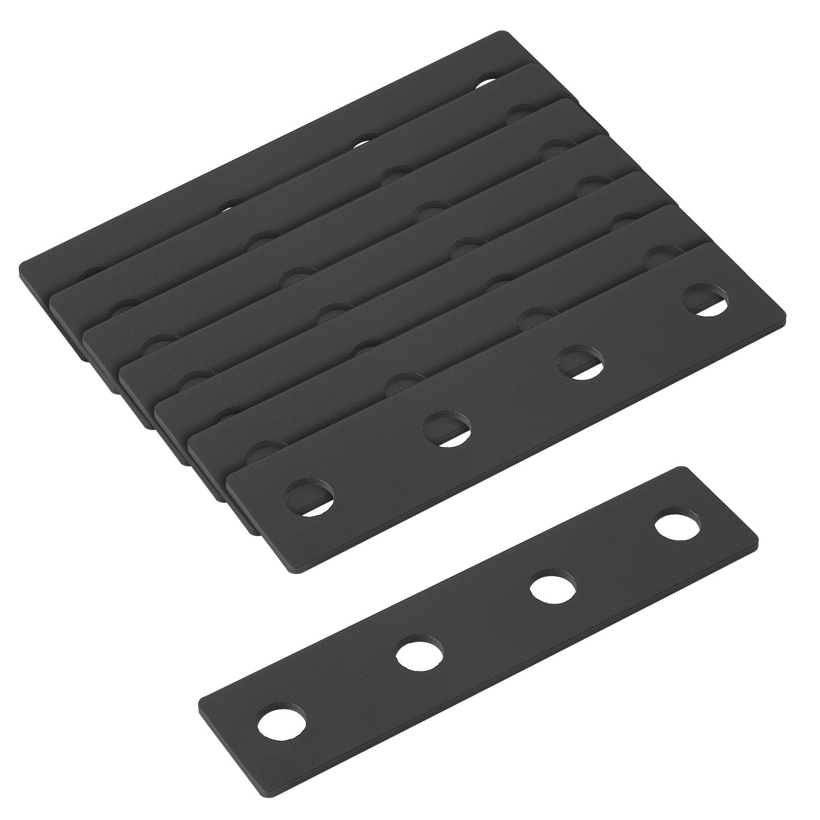 8 Pack 4 Hole Flat Plate Connector Fitting Bracket Brace Fit for 1/2" Bolt in 1-5/8" Strut Channel Solar Panel Mounting with Black Powder-Coated