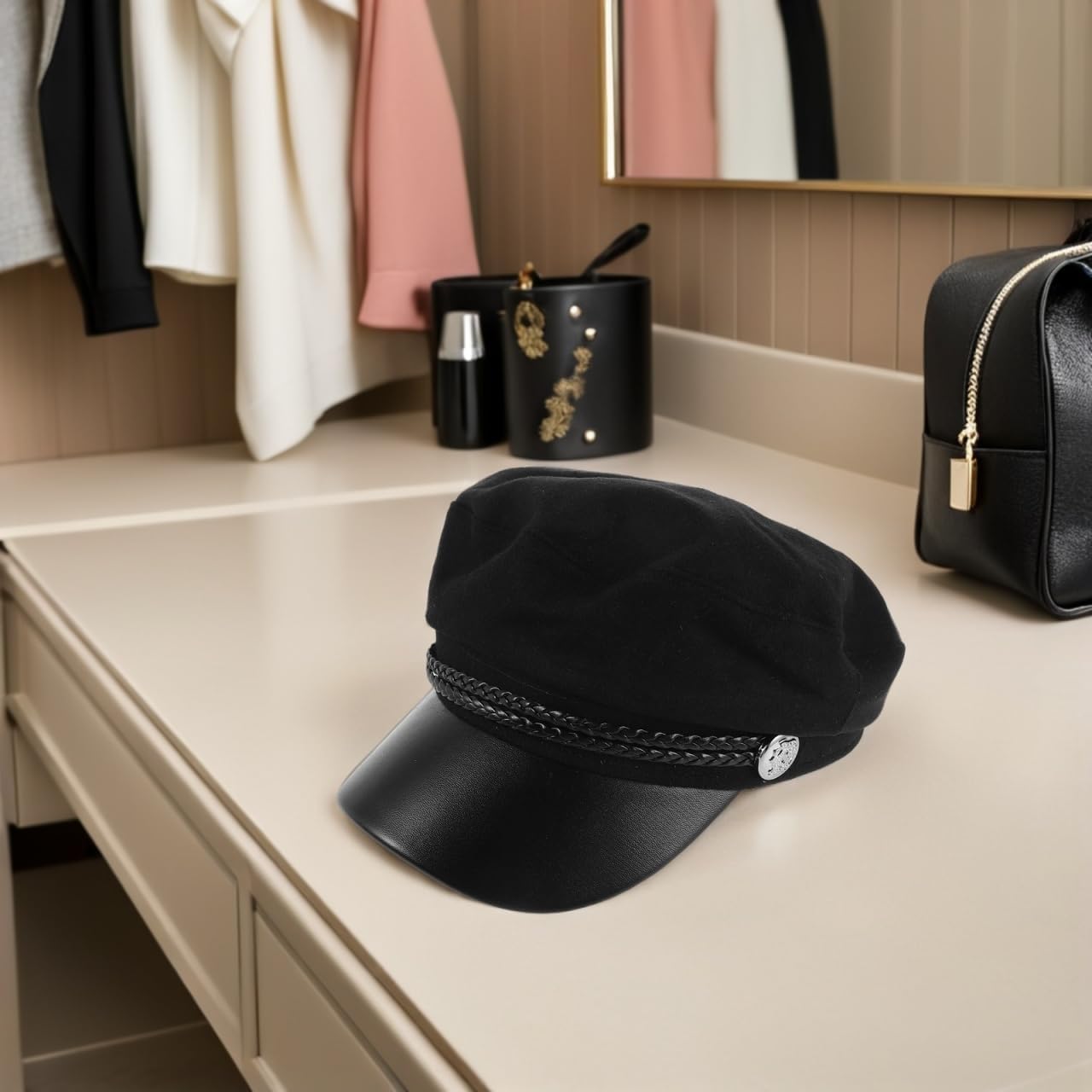 Garneck Women Newsboy Hats Black Classic Vintage Newsboy Cap Vintage Women Men Cap for Casual Party Dress - Image 5