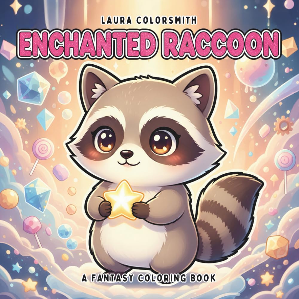 Enchanted Raccoon - A Fantasy Coloring Book: A Magical Coloring Adventure with Adorable Raccoons for Relaxation and Creative Fun (Coloring Books for Kids: Fantasy, Fairy, Magical)