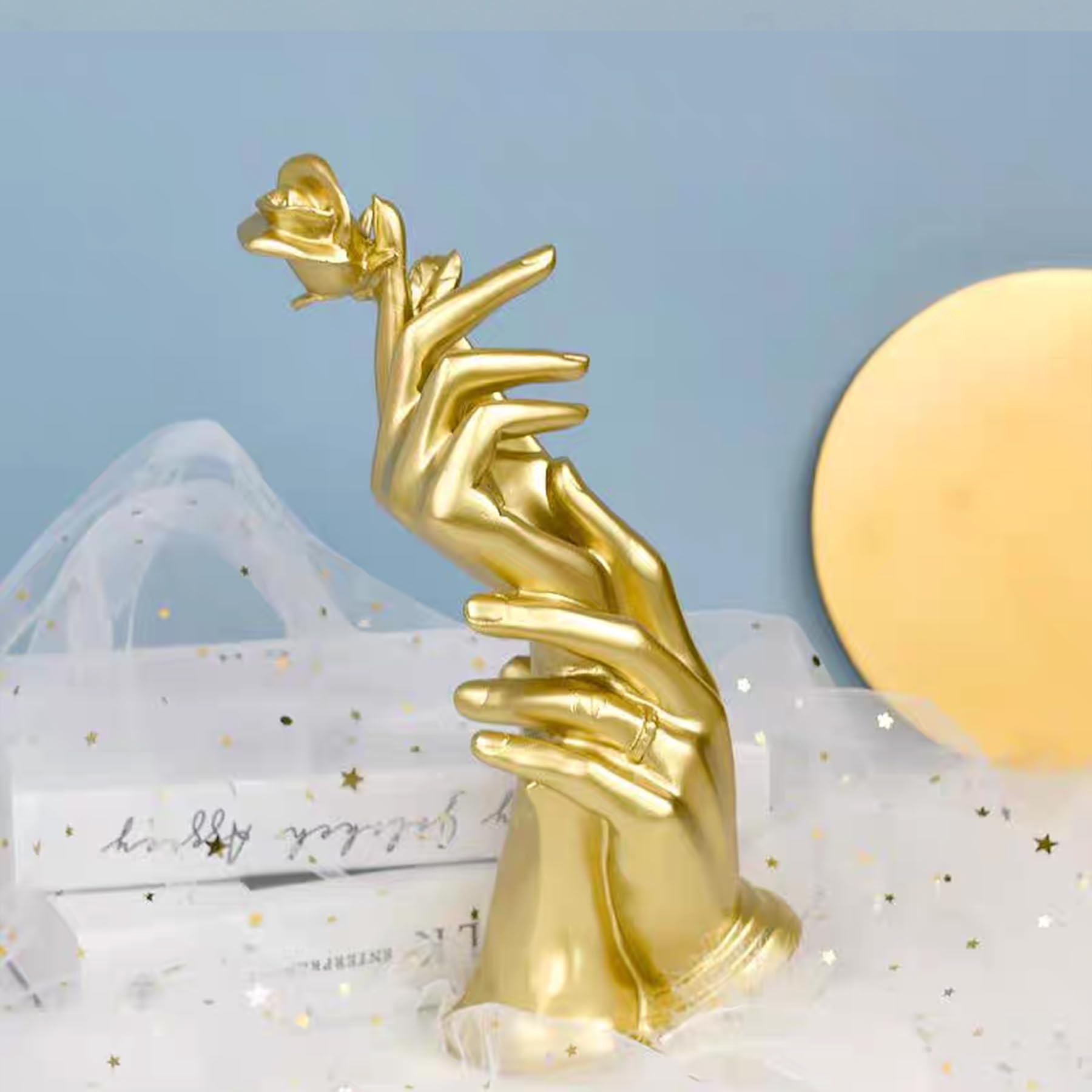 Statue e sculture di gesti, statue di gesti astratti, decorazione per la casa, perfetta per matrimoni, scrivania, decorazione, regali (oro)