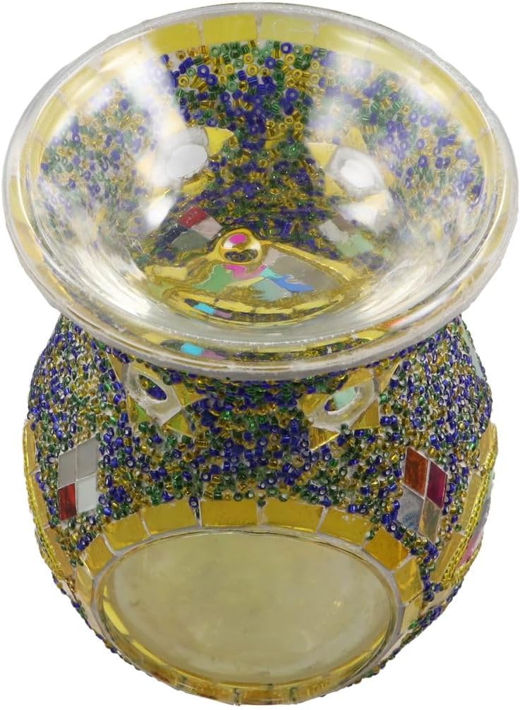Mosaic Essential Oil Burner Fragrance Oil Warmer Decorative Tealight Candle Holder Incense Aromatherapy Oil Diffuser for Home Decor