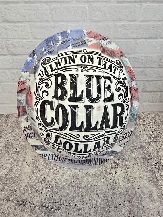 Blue Collar Dollar Hydro Dipped Full Brim Hard Hat, ABS Material, 6-Point Ratchet Suspension, ANSI Z89.1 Certified