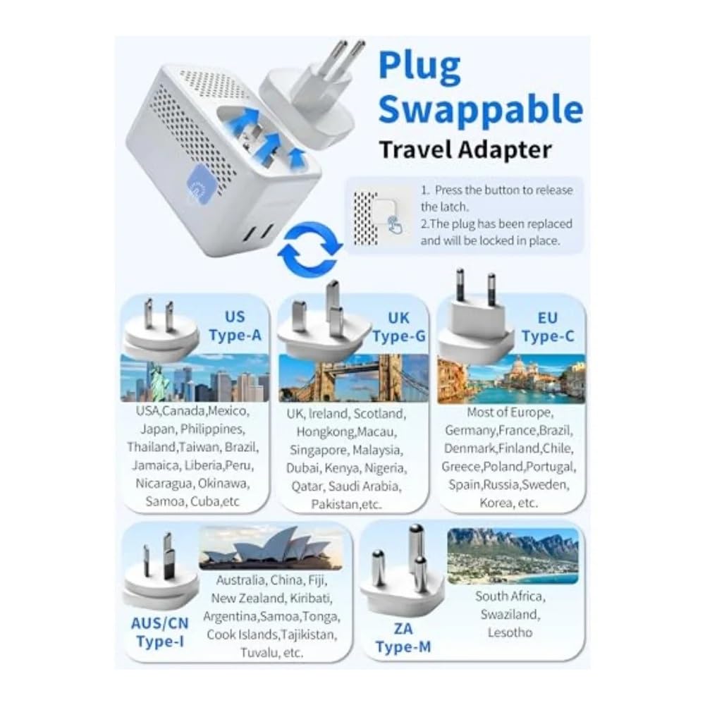 Convertitore di tensione viaggio 220V a 110V | White-S