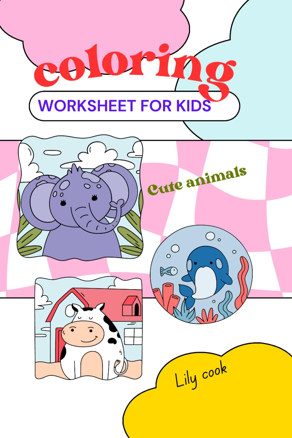 Coloring worksheet for kids: A Fun Coloring Adventure with Adorable Animals